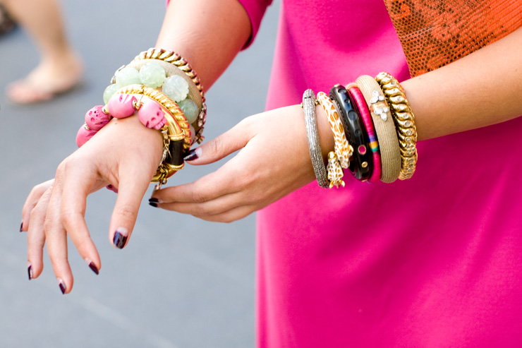 in detail NYFW SS13 1284 Layered bangles