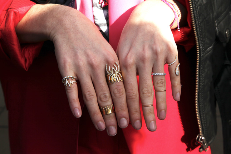 Leandra Medine in detail leandra medine rings Leandra Medine