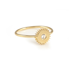 Clarice Price Thomas medium cog ring gold white sapphire