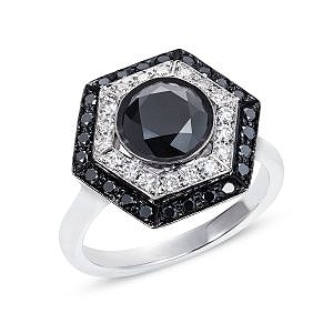 bespoke black diamond engagement ring
