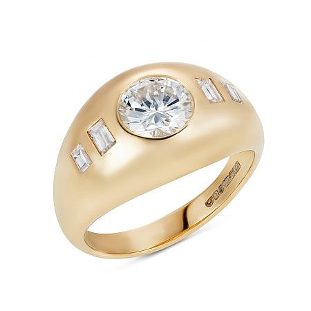 yellow gold and diamond gypsy ring