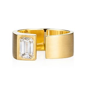 design led solitaire engagement ring yellow gold